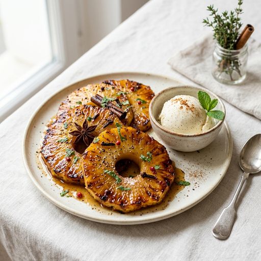 Roasted pineapple with spices by Laurent Mariotte