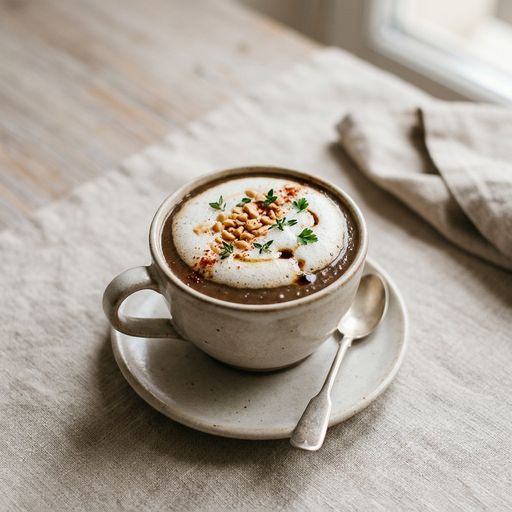 Lentil and peanut cappuccino