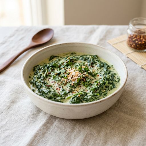 Spinach with coconut milk