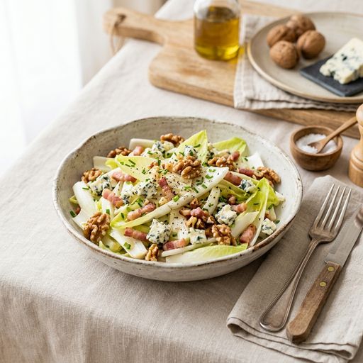 Endive salad with Roquefort and walnuts