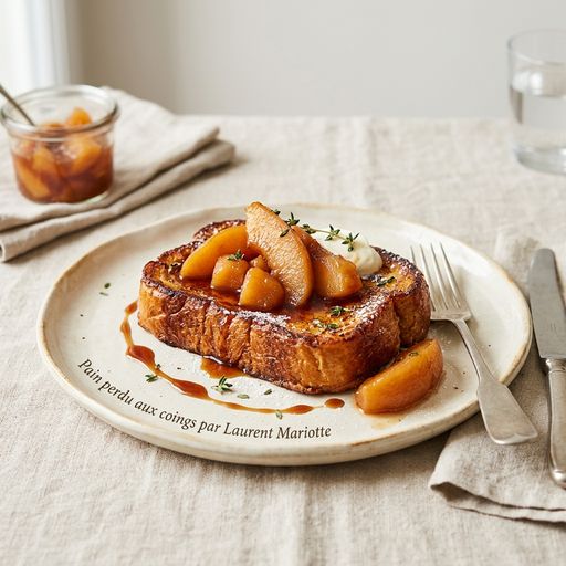 Pain perdu aux coings par Laurent Mariotte
