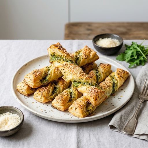 Parmesan and Arugula Pesto Twists