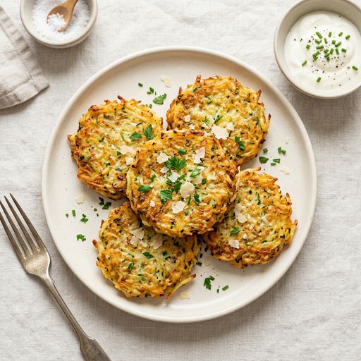 Parmesan, potato and zucchini fritters