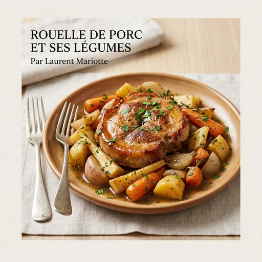 Pork round steak with vegetables by Laurent Mariotte