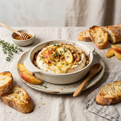 Roasted Camembert with honey and apples