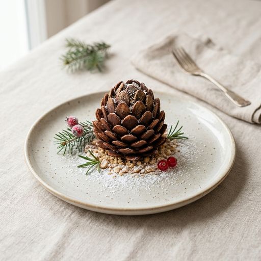 Pinecone-shaped Christmas dessert