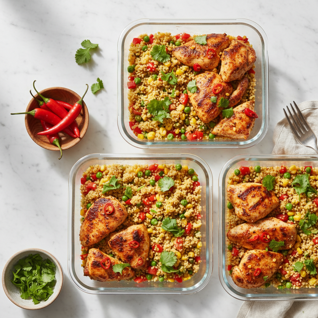 Spicy Chicken Couscous Meal Prep