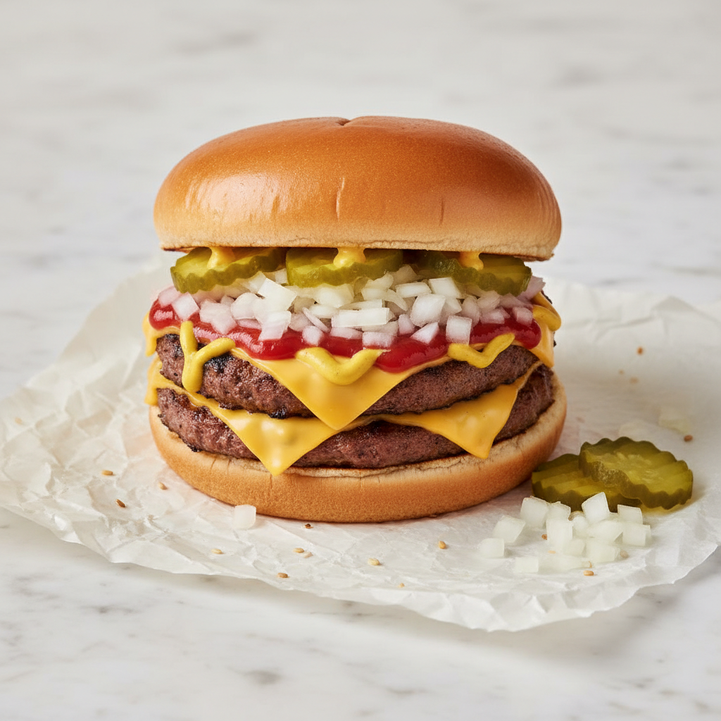 Homemade McDonald's Double Cheeseburger