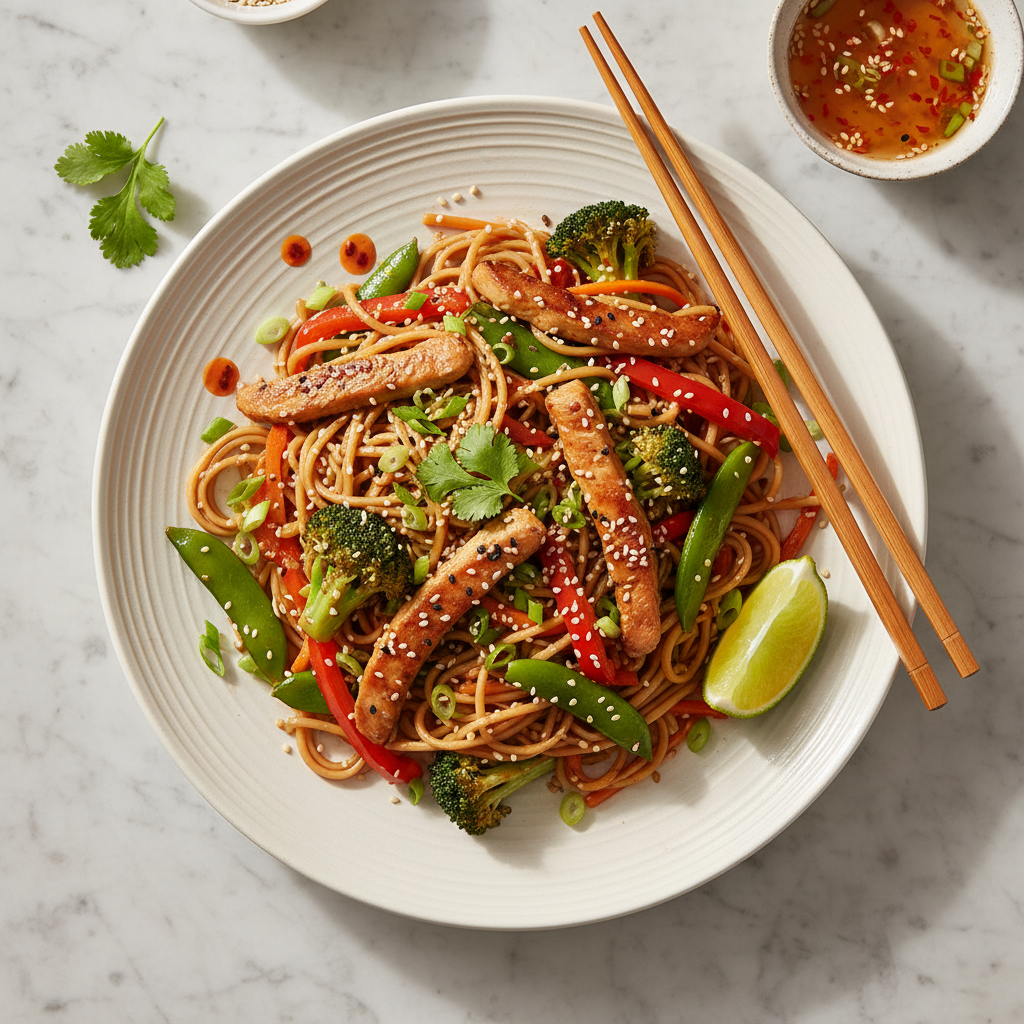 Noodles & Turkey stir-fry