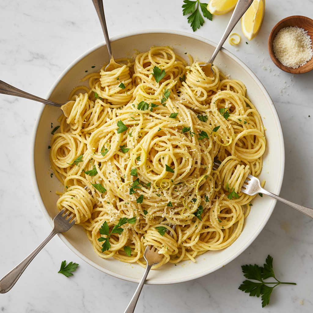 Pâtes express au citron et parmesan