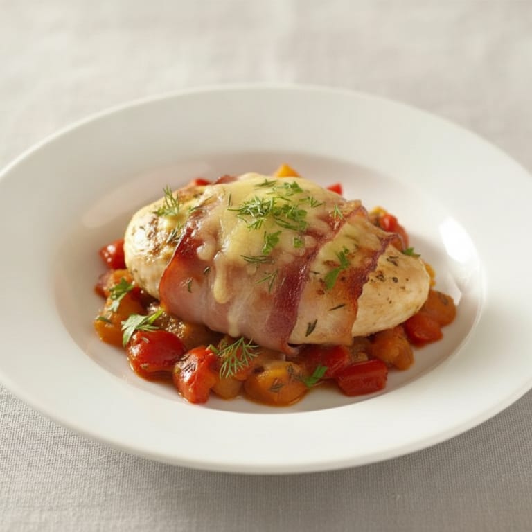 Papillote de poulet au bacon