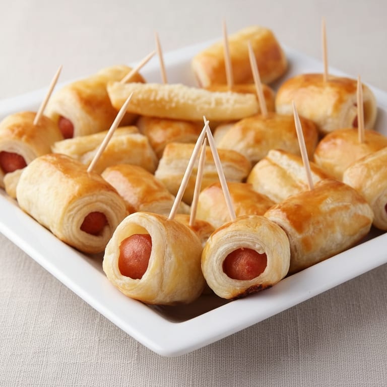 Feuilletés apéritif (allumettes au fromage, feuilletés à la saucisse)