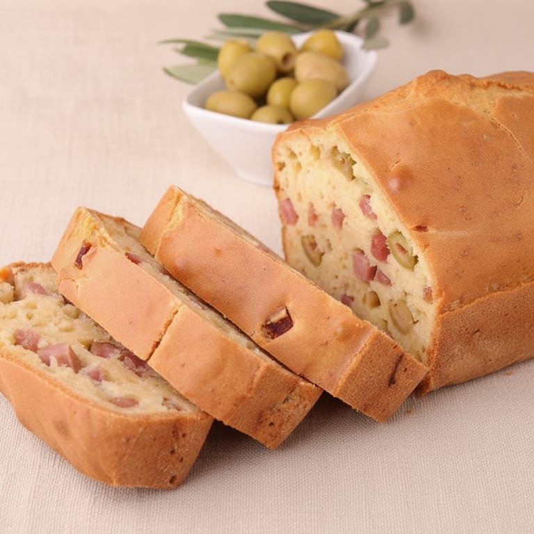 Cake aux olives et lardons