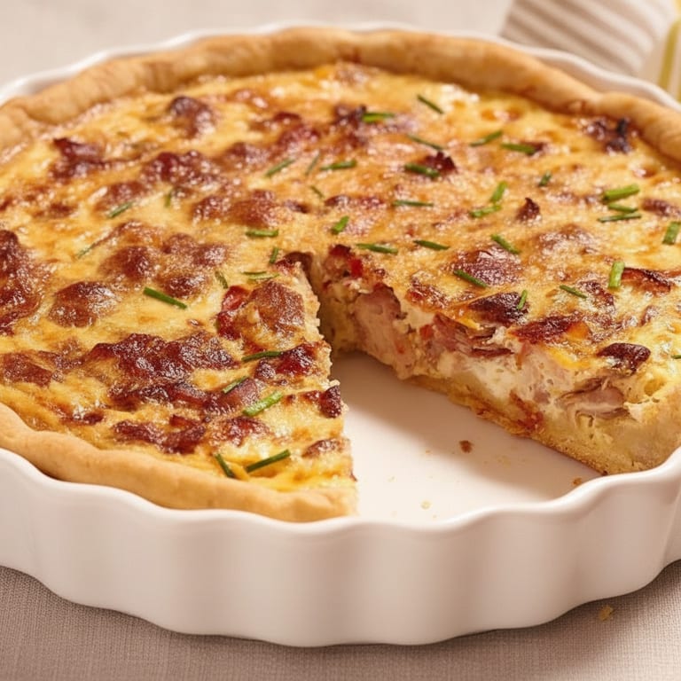 Tarte aux poireaux et aux lardons