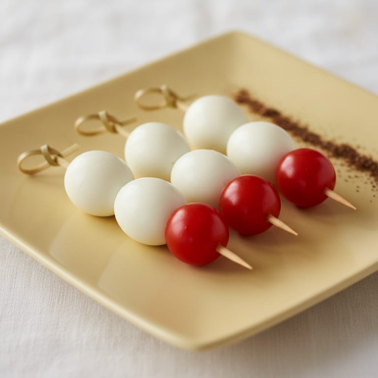 Brochettes oeufs et tomates