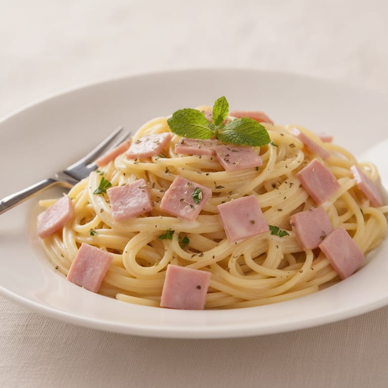 Spaghetti carbonara au jambon blanc à la française