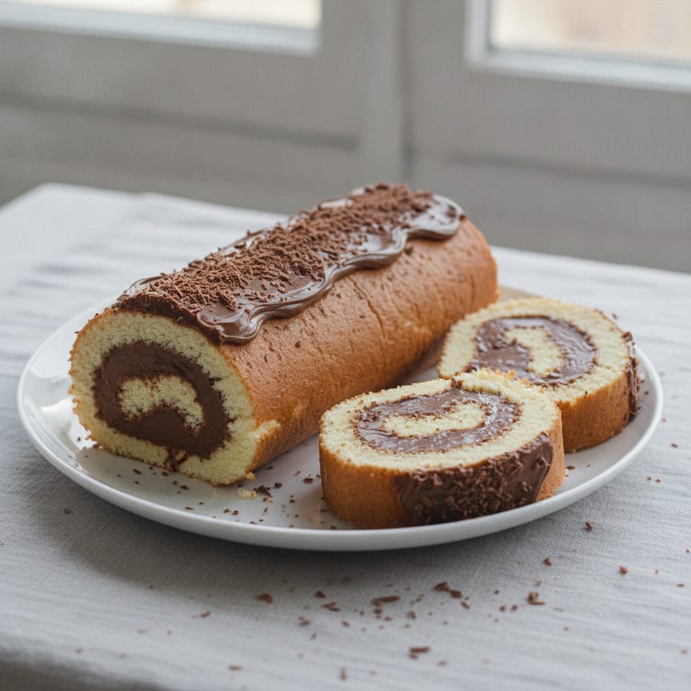 Chocolate Hazelnut Spread Swiss Roll