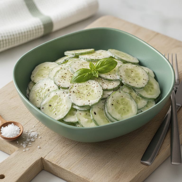 Salade de concombres à la crème fraîche