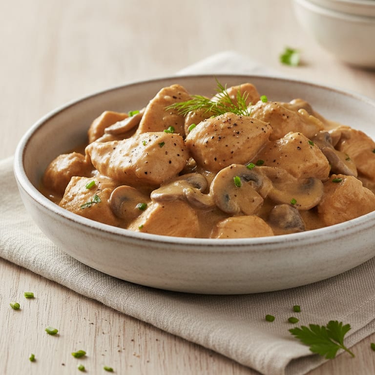 Poulet stroganoff