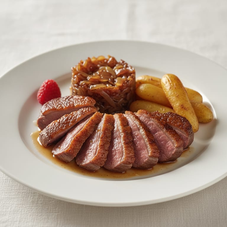Magret de canard au miel et au vinaigre de framboise