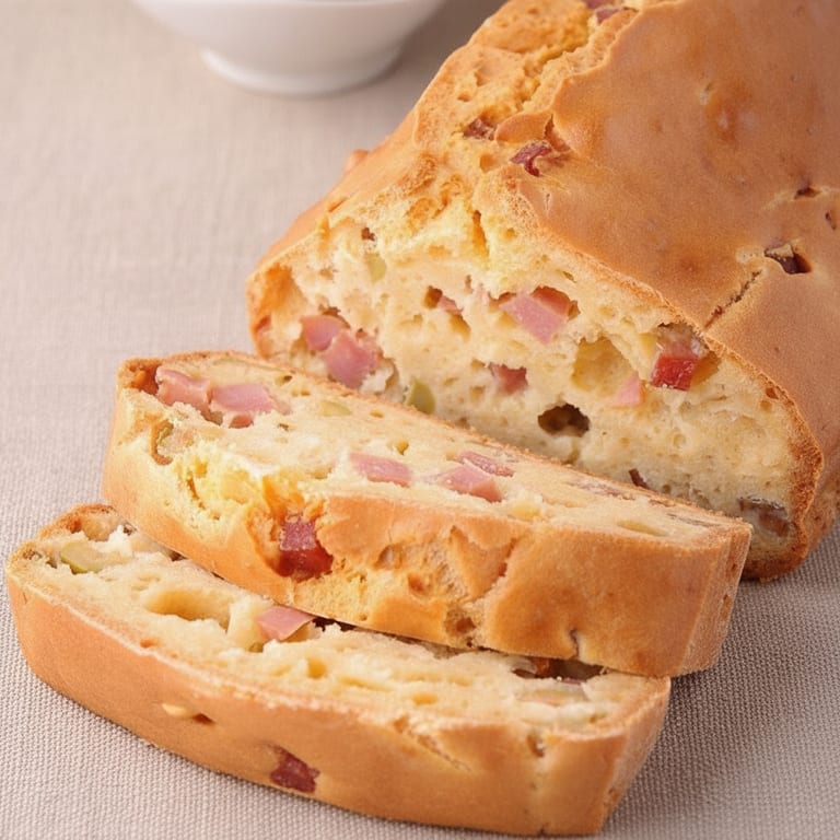 Cake aux olives et au jambon