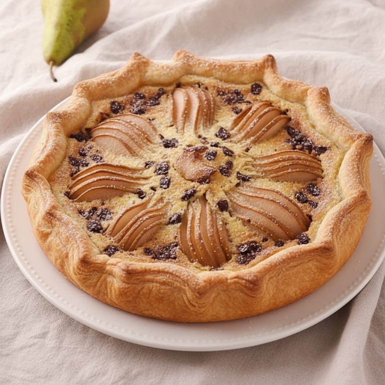 Tarte frangipane aux poires et au chocolat