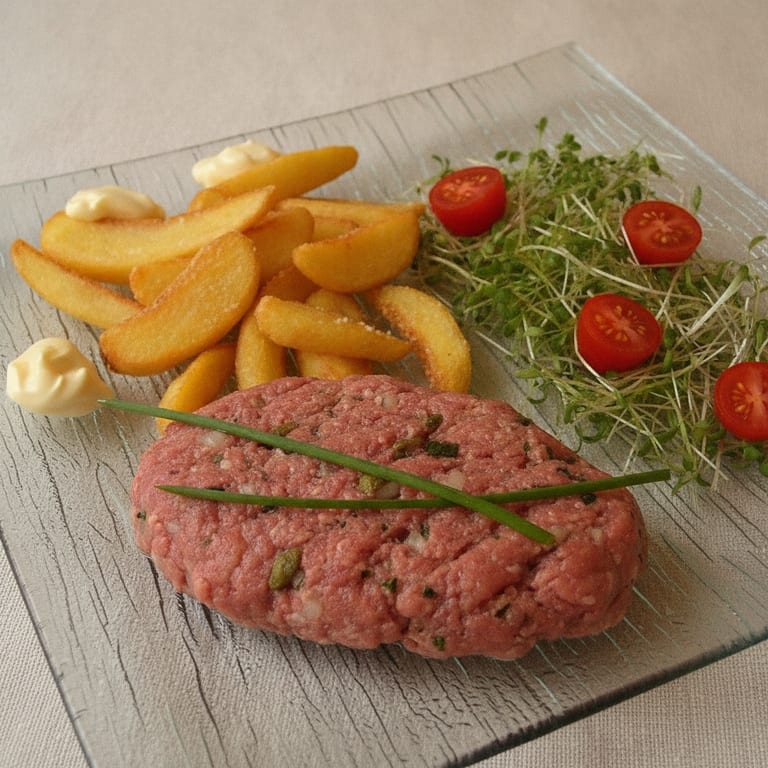 Filet américain (tartare de boeuf à la mode de Belgique)