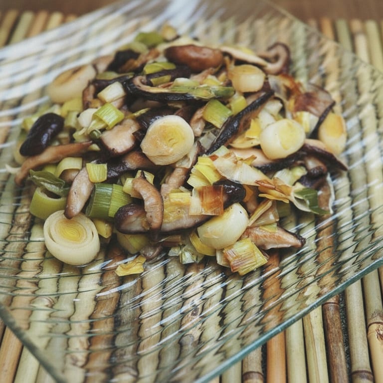 Fondue de poireaux aux champignons