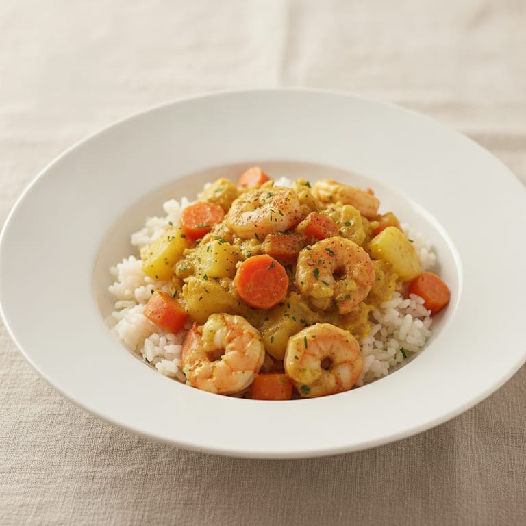 Crevettes au curry