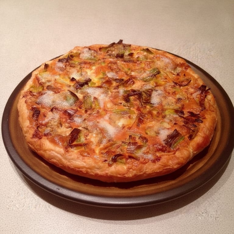 Quiche roquefort et poireaux