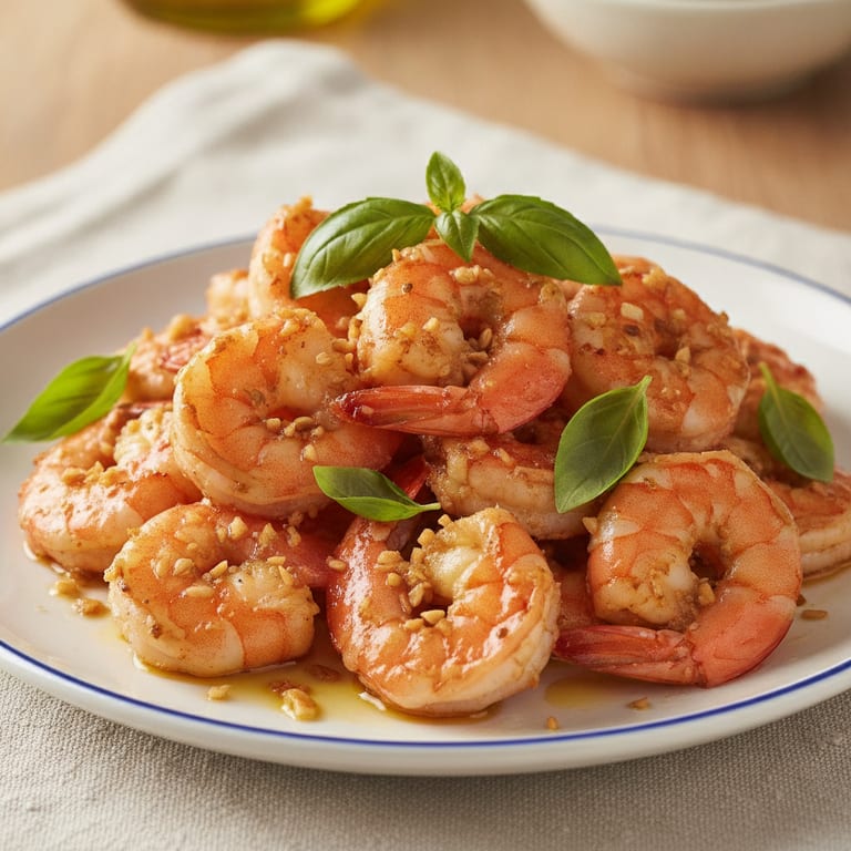 Crevettes sautées à l'ail