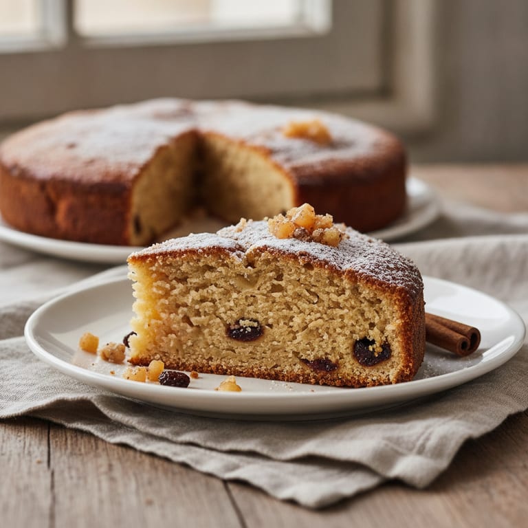 Gâteau pommes, noix et cannelle