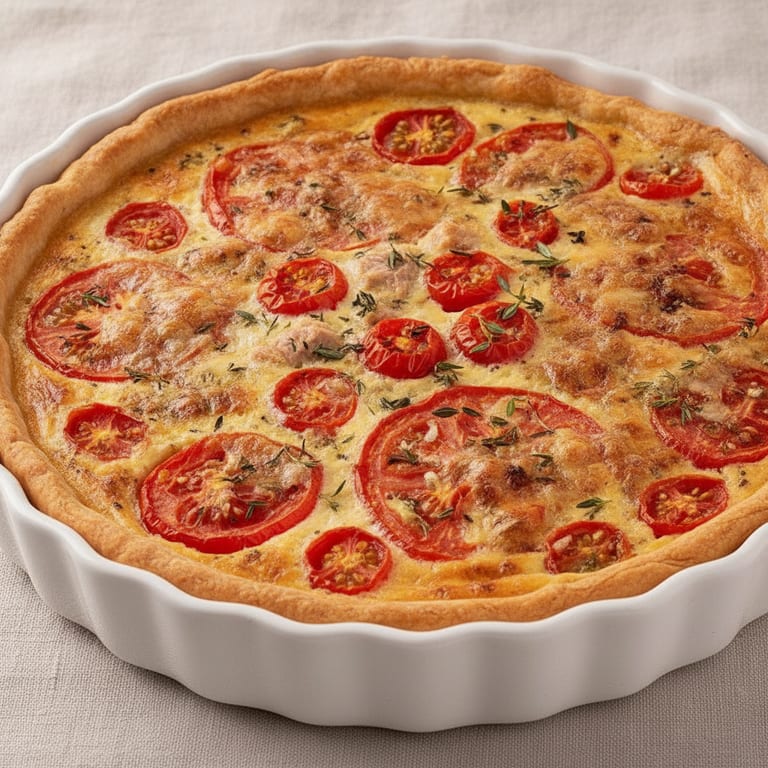 Tarte thon, tomate et moutarde
