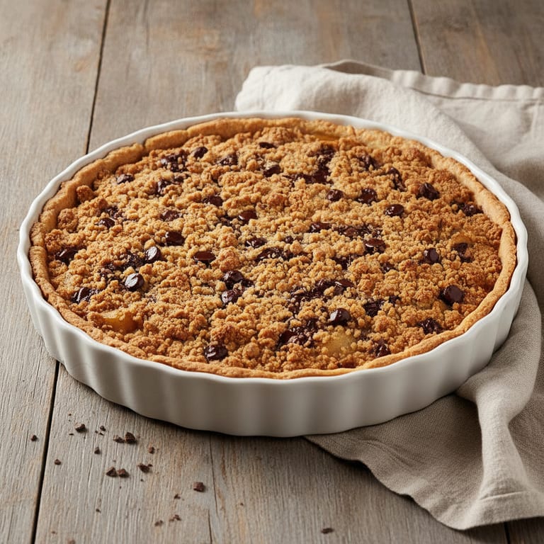 Tarte crumble aux poires et aux pépites de chocolat