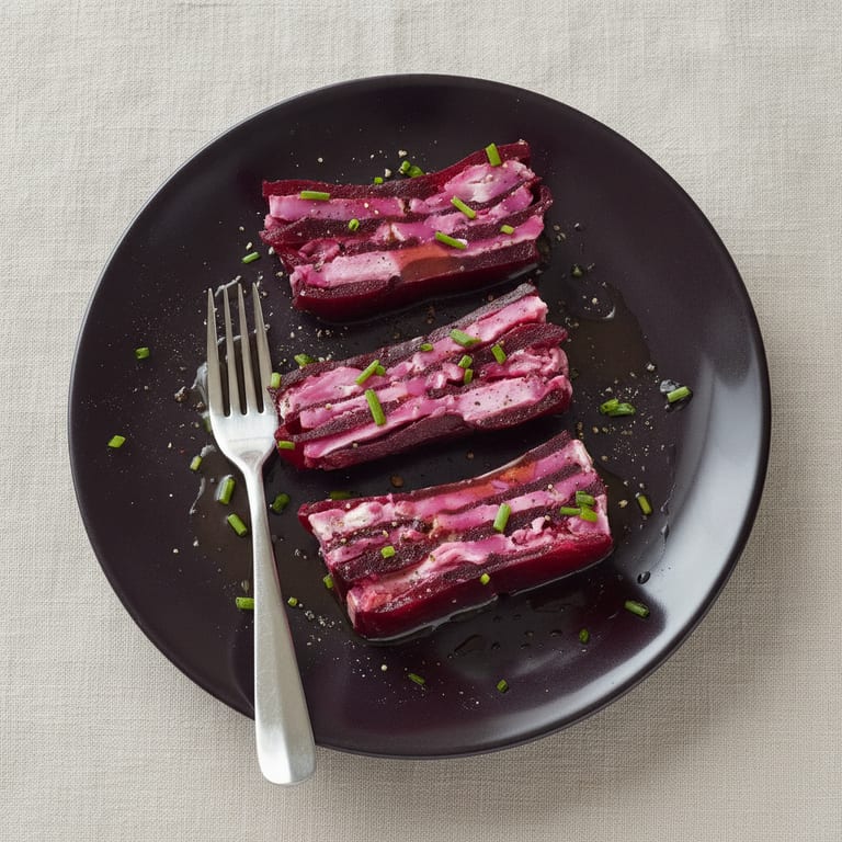 Goat cheese and beetroot terrine