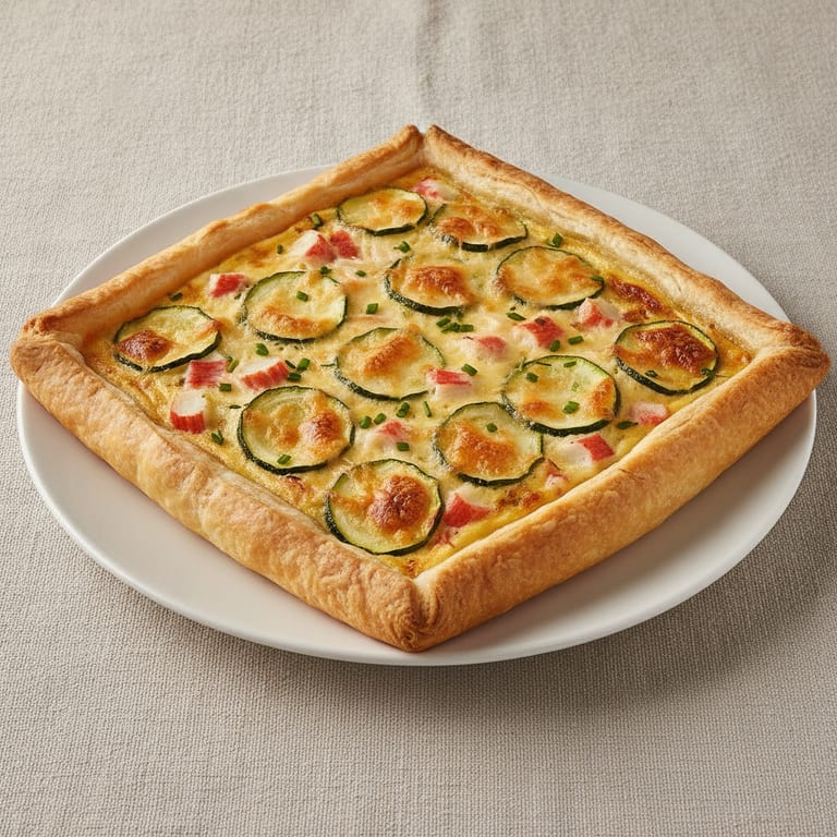 Zucchini and surimi tart