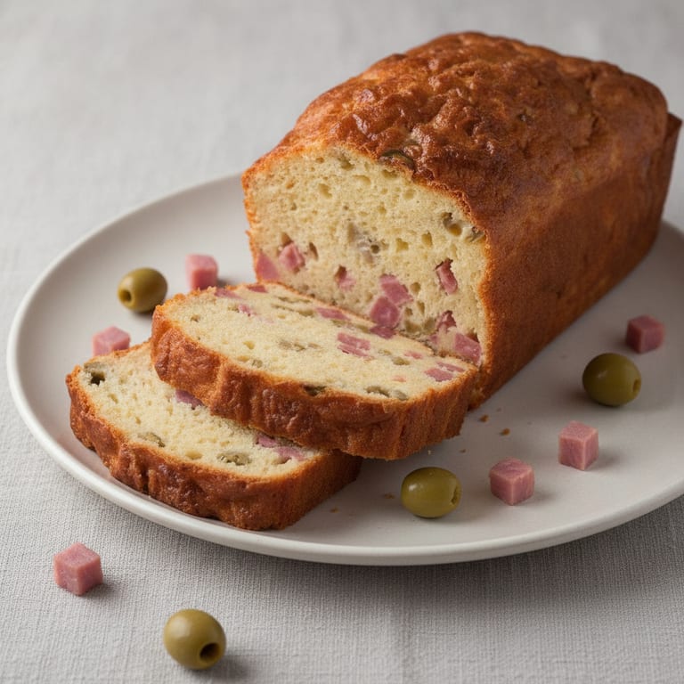 Cake salé au jambon et aux olives