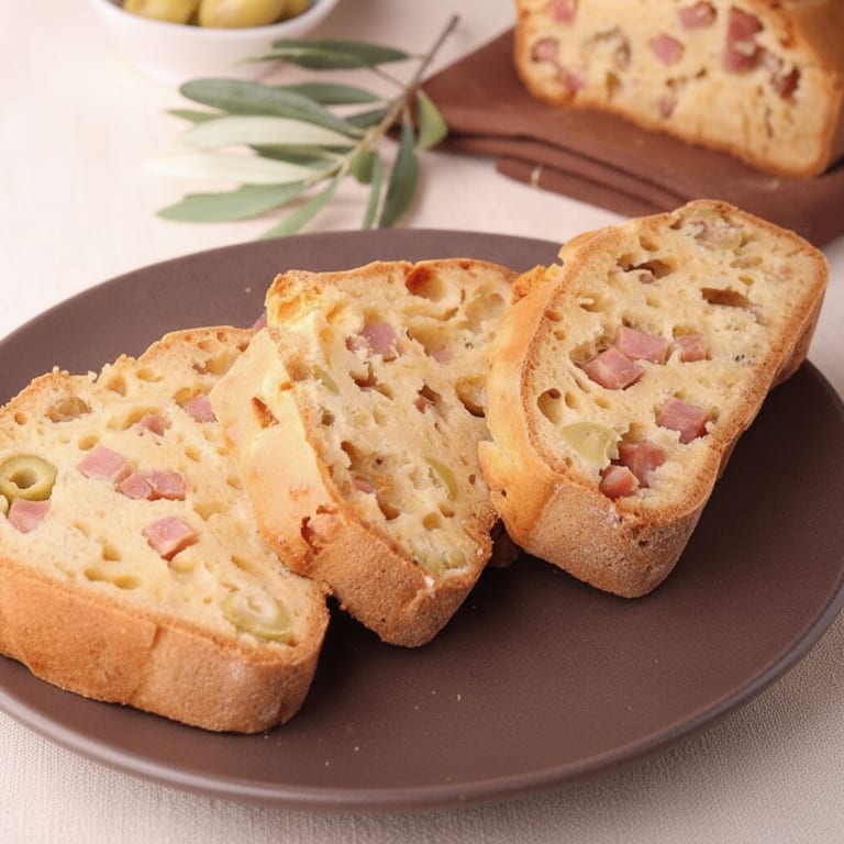 Cake au jambon et aux olives