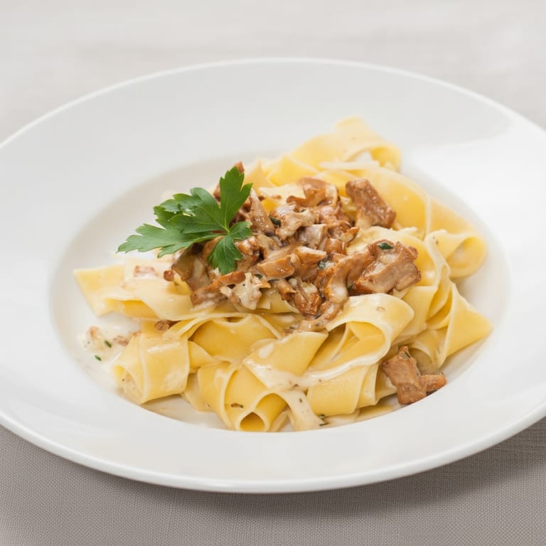 Pâtes à la forestière (chanterelles)