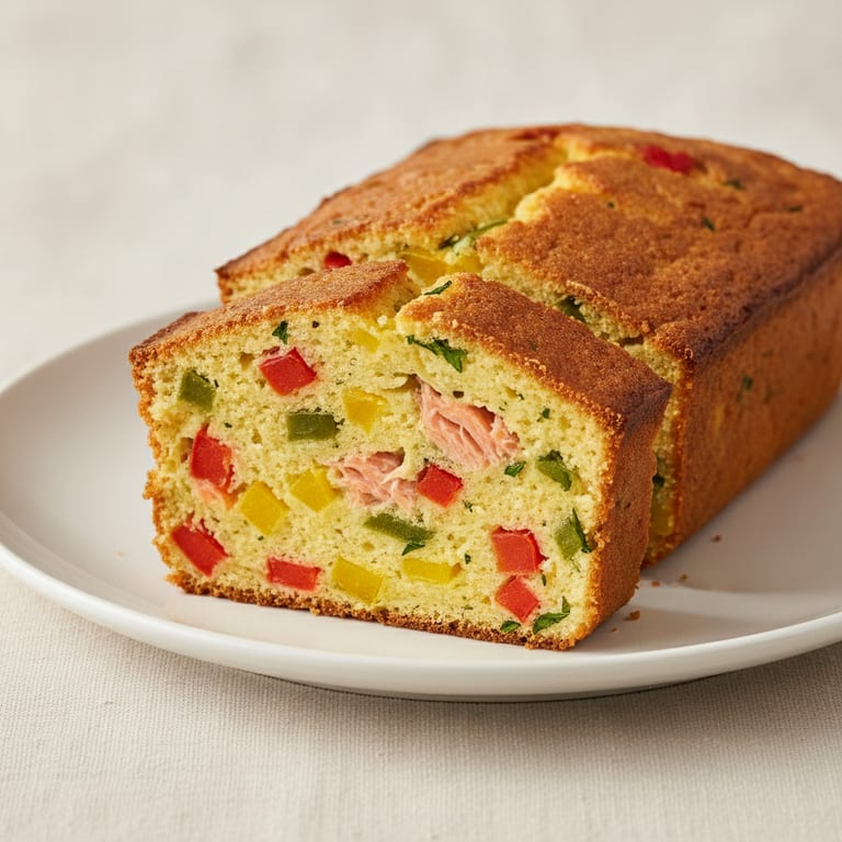 Cake aux 3 poivrons et au saumon fumé