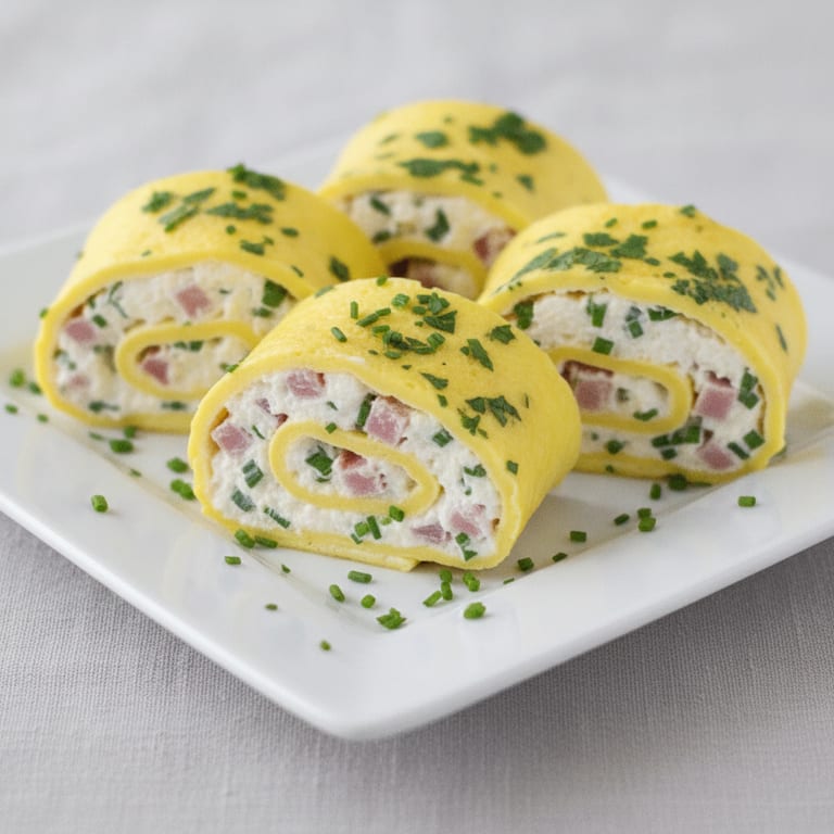 Tranches d'omelette roulée