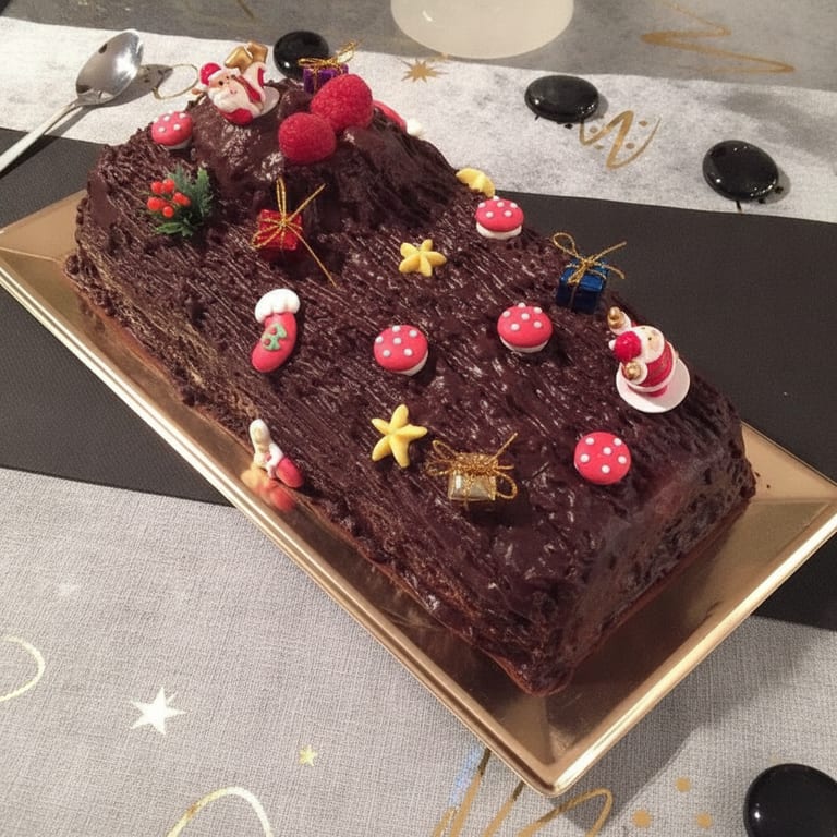 Bûche chocolat-framboises