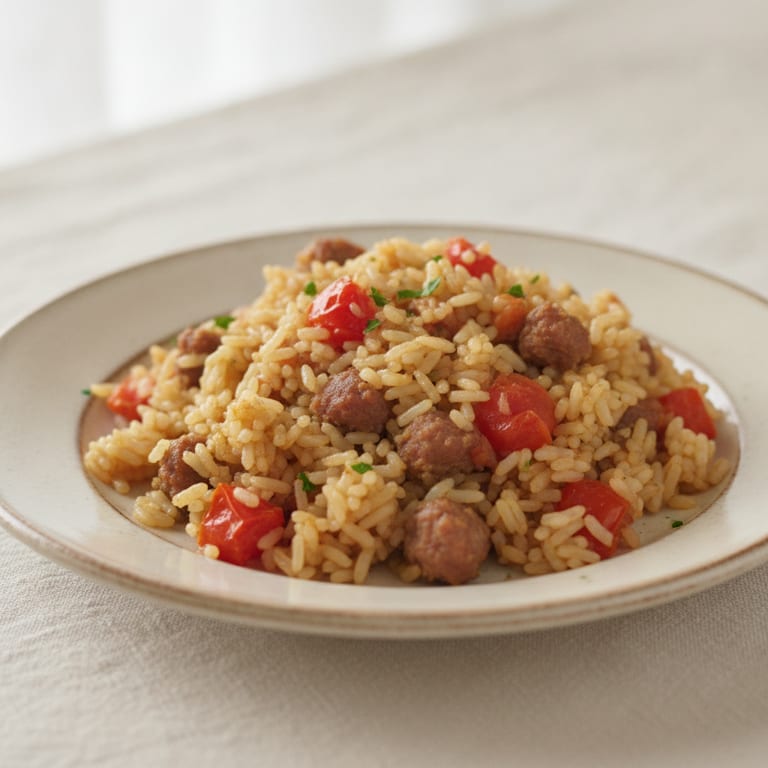 Riz à la chair à saucisse et tomates