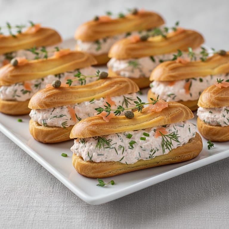 Mini éclairs au saumon fumé