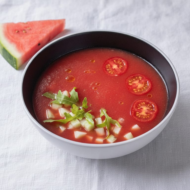 Soupe froide tomate-pastèque