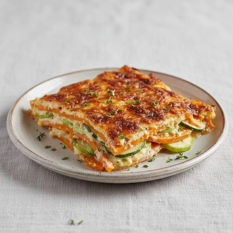 Gratin patate douce et courgette