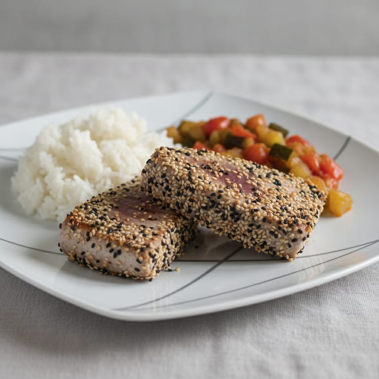 Steaks de thon en croûte de sésame