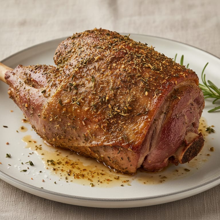 Gigot mariné aux herbes