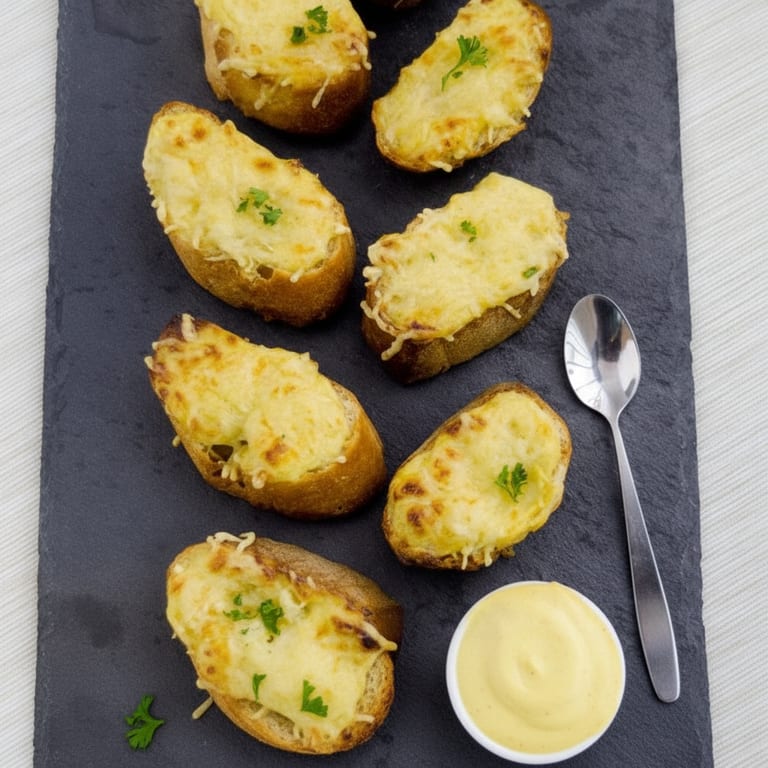 Tartines grillés à la moutarde et au gruyère