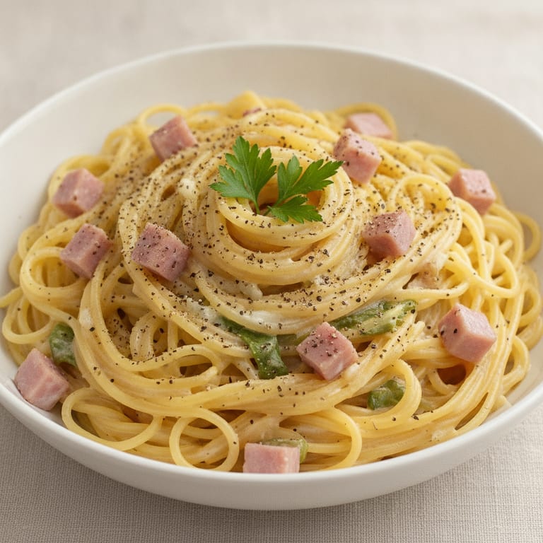 Tagliatelles au roquefort et jambon